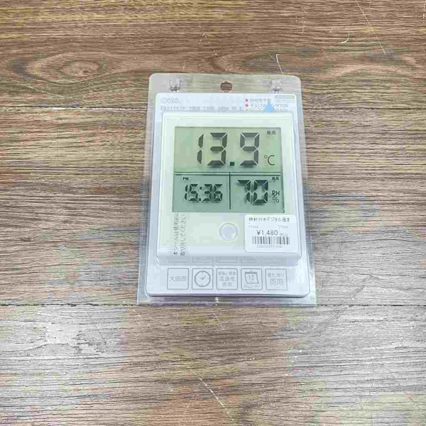 時計付きデジタル湿度計 【新品】