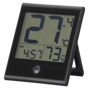 時計付きデジタル温湿度計 【新品】