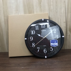 掛時計 クオーツ時計 スムーズ秒針 ブラック 【新品】